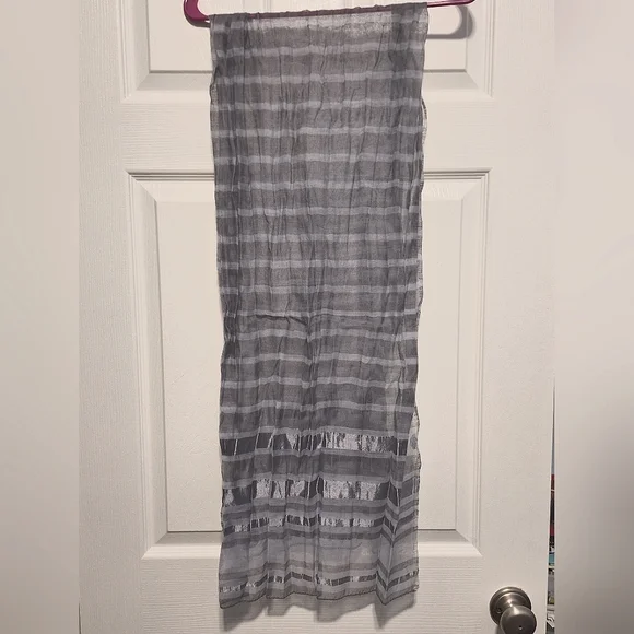 RISING TIDE | Silk, Cotton Gray Scarf
