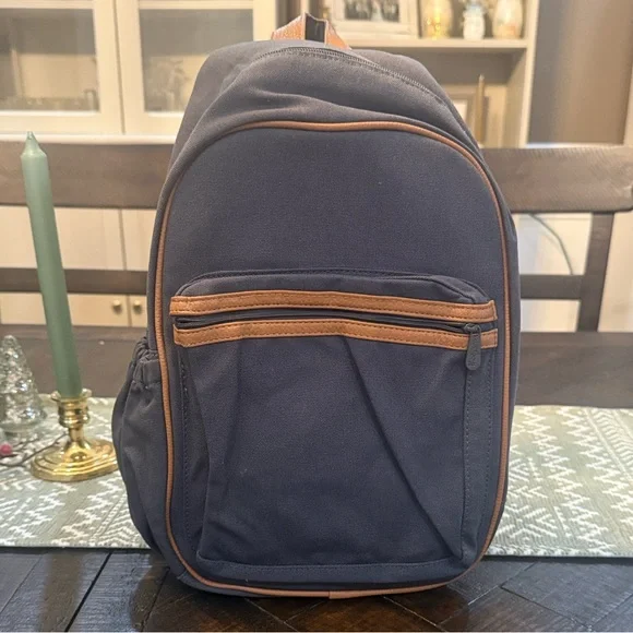 Thirty-One Thermal Sling Backpack Insulated Lunch Cooler Gray‎ Brown NWOT
