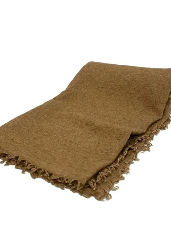 LOUIS VUITTON Brown Unconfirmed Scarf Silk Wool