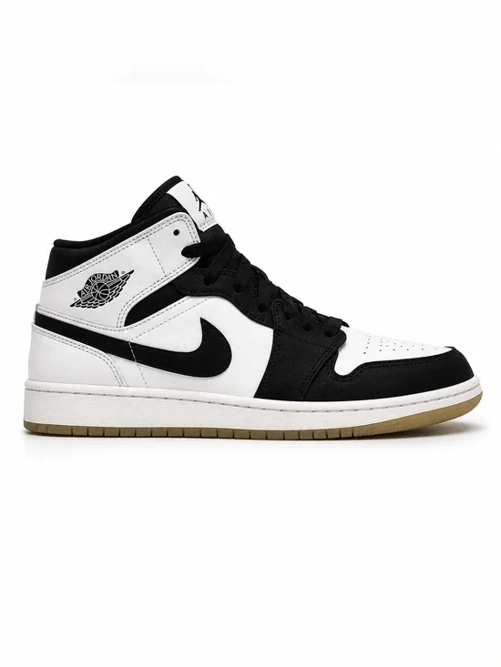 Nike Air Jordan 1 Mid Men's Sneakers - Black/White Size 6