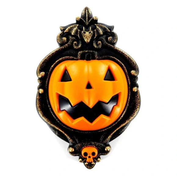 Hyde & Eek Animated Halloween Decor Pumpkin Door Knocker Lights Sounds Tested