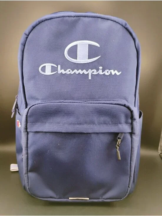 Champion Navy Blue Classic Logo Backpack With Adjustable Straps