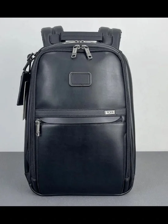Tumi Black Leather Business Backpack for Men Brand New with tags