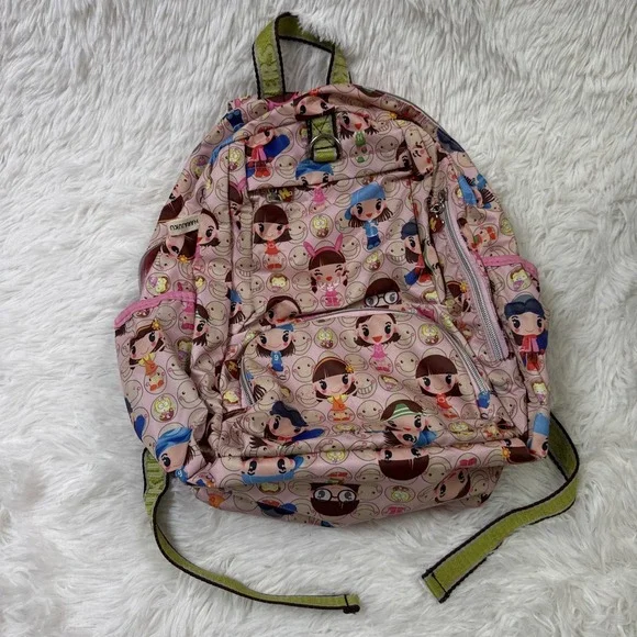 Vintage Harajuku Lovers Pink Backpack Y2K‎ Gwen Stefani Character Print Bag
