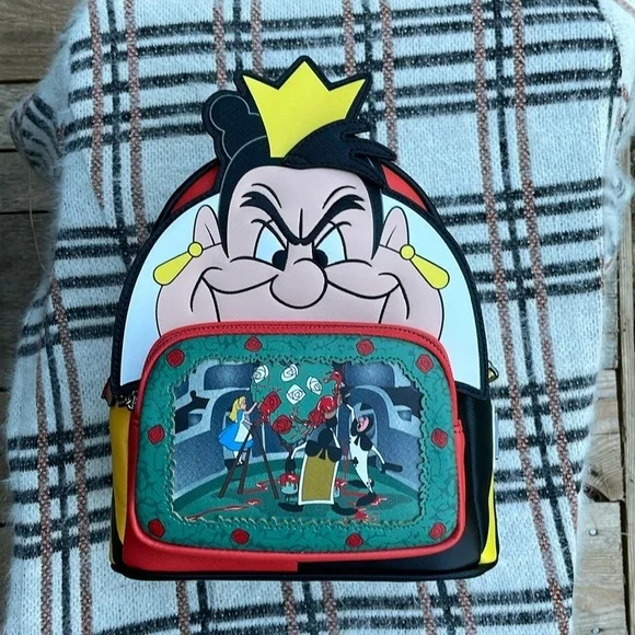 NWT Alice in Wonderland Queen of Hearts Loungefly Disney Backpack