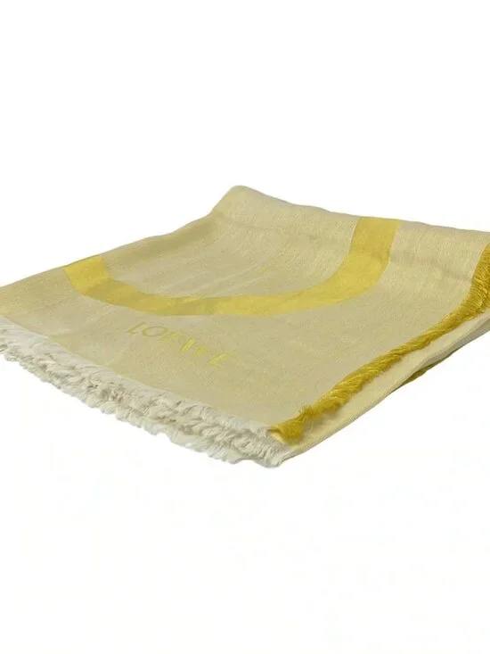 LOEWE Light Yellow Yellow Silk Wool Scarf