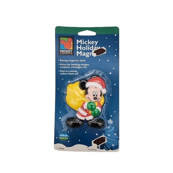 Vintage 1995 Mickey Unlimited Santa Claus Magnet #18580 NIP Holiday Disney 90s