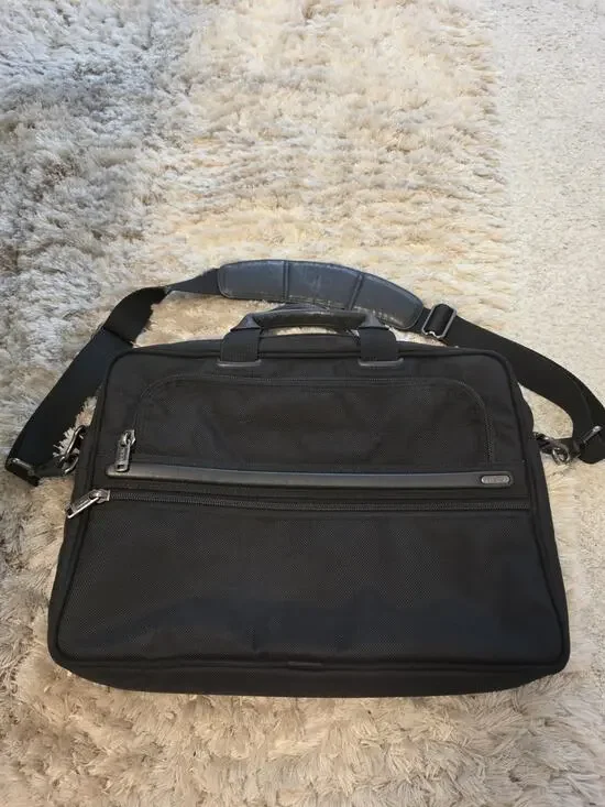 Tumi Men’s Black Ballistic Nylon Zipper Closure Briefcase 2 Way Laptop Bag