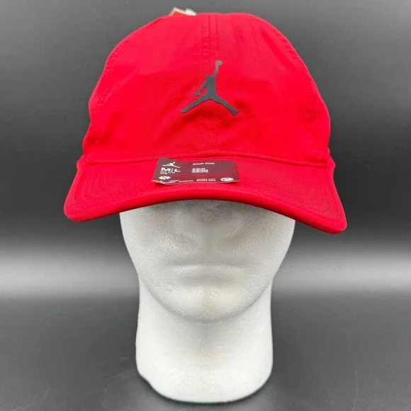 Nike‎ Jordan Dri-Fit Red Unstructured Curved Bill Cap Hat M/L Mens FN4675-687