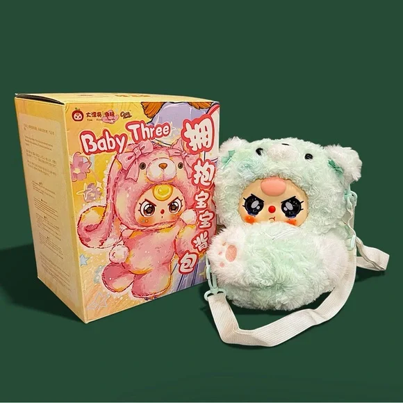 Baby Three Hugging Baby Plush Backpack Mint Bear Confirmed