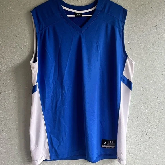 Jordan Jersey Blue and White Sleeveless