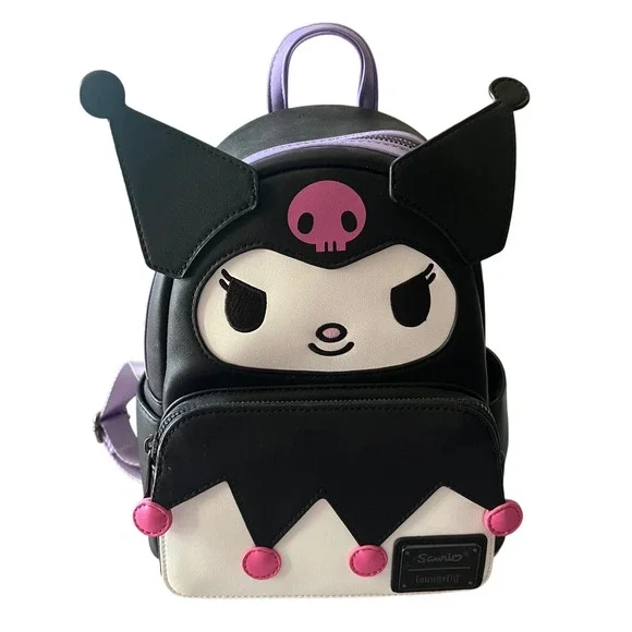 Loungefly Sanrio Kuromi Cosplay Mini Backpack Black Purple Skull 3D Ears Tail