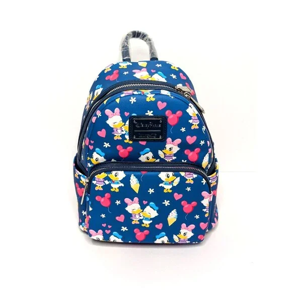 Disney Parks Loungefly Blue Donald and Daisy Mini Backpack Limited Edition