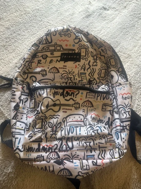 Friends White Graphic Backpack