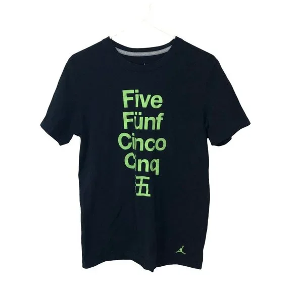 Jordan Without Borders Men's T-Shirt Black-Flash Lime 611166-010 Size‎ Large