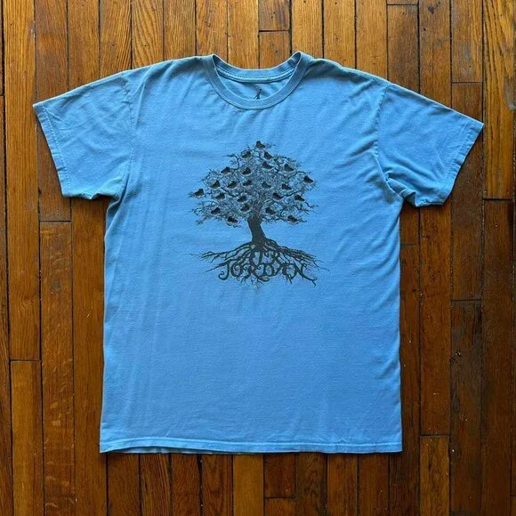 Vintage Y2K 2008 Jordan Nike History Shoe Family Tree T Shirt‎ Men Large Blue