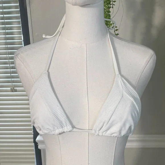 Frankies Bikinis | Sky Ribbed Bikini Top