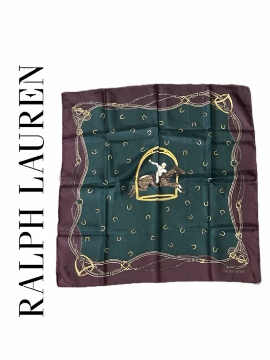 Ralph Lauren VINTAGE‎ Equestrian 100 Silk Scarf
