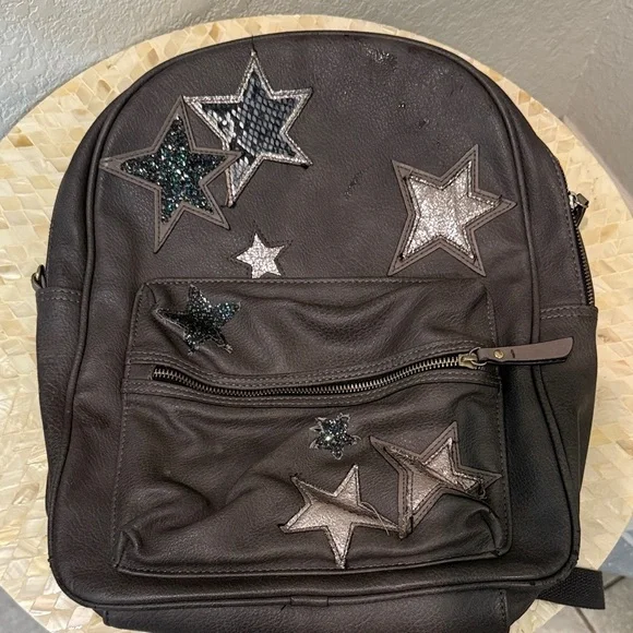 Star-Embellished grey Backpack