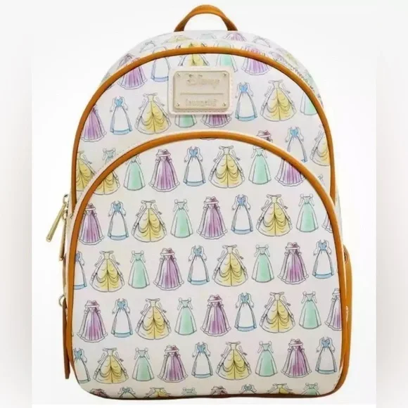 NEW! Loungefly mini backpack Beauty and the Beast dresses