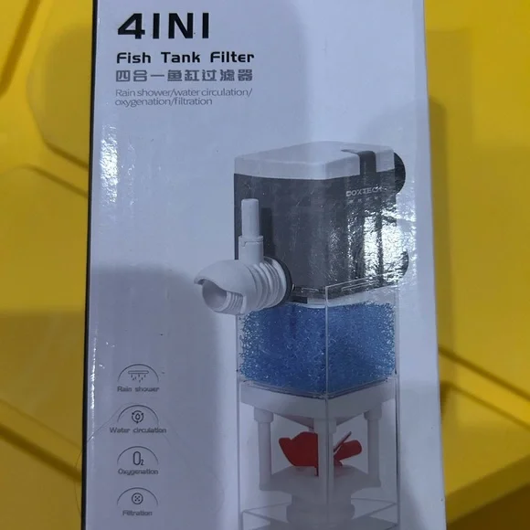 4-in-1 Fish Tank Filter - Black and Blue