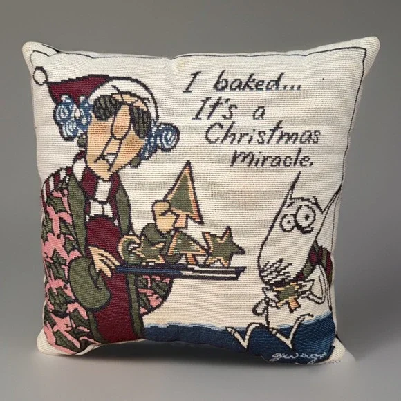 VTG 90s‎ Hallmark Maxine Shoebox Decorative Pillow Decor Christmas Miracle 12X12