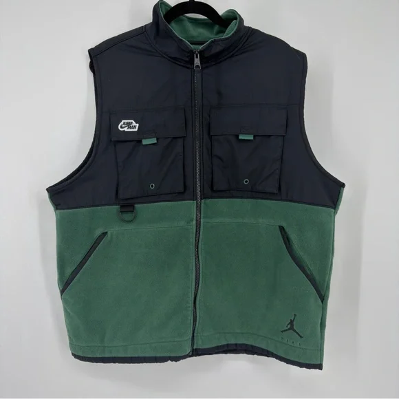 Nike Air Jordan Jumpman‎ Fleece Utility Vest Mens Large Green