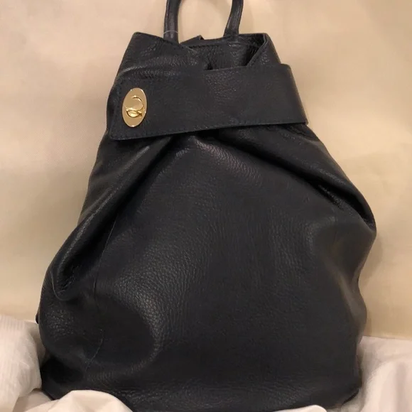LEATHER BACKPACK/HANDBAG in Deep Navy NWT