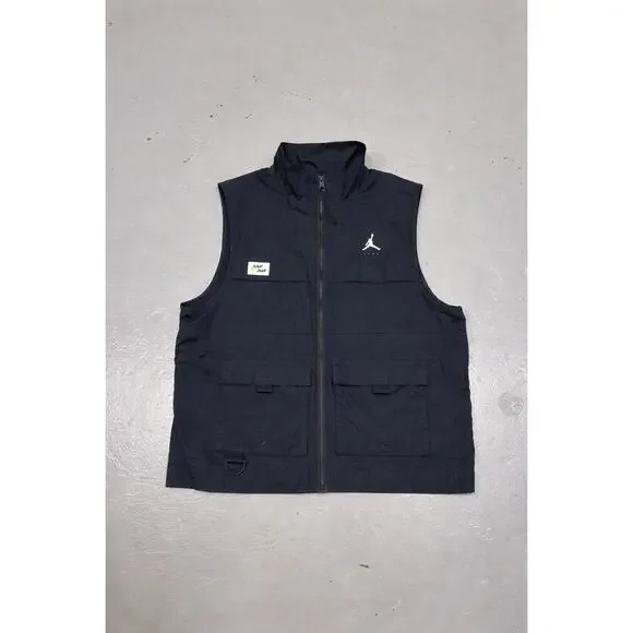 Jordan Utility Vest‎ Black Y2K 2000s Medium Loose Fit Zip Pocket Vest