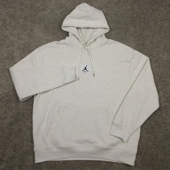Air Jordan Sweater Mens XL Gray Cream Heather Flight Pullover Hoodie Sweatshirt