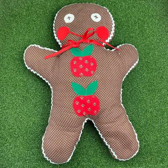 Vintage Gingerbread Man Handmade Fabric Christmas Decor