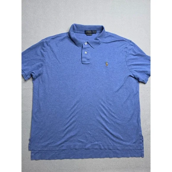 Polo Ralph Lauren Pima Soft Touch Polo Shirt Men's XL Blue High Low Hem Golf