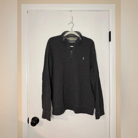 Polo Ralph Lauren Charcoal Zip-Up‎ Sweater