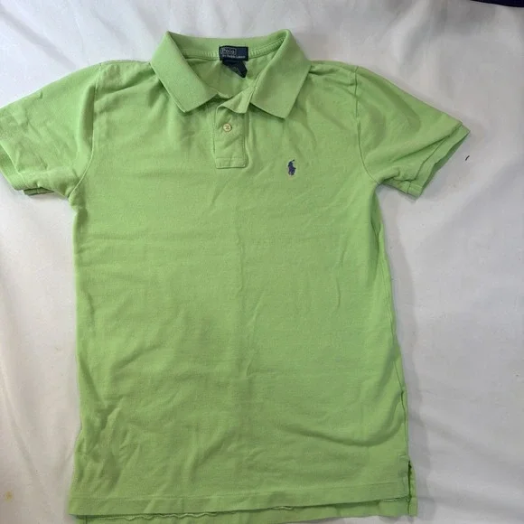 Polo Ralph Lauren Unisex 14-16 L Lime Green Short Sleeve Polo Shirt Pony‎  272