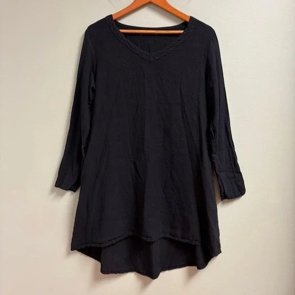 Cut Loose Tunic Dress Linen Cotton Size S Lagenlook Minimalist Flowy Casual Boho