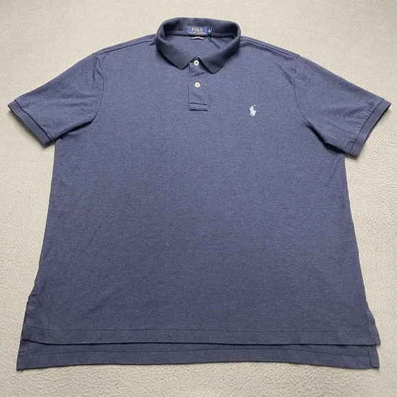 Polo‎ Ralph Lauren Polo Shirt Mens XL Blue Pima Soft Touch Cotton Solid Golf
