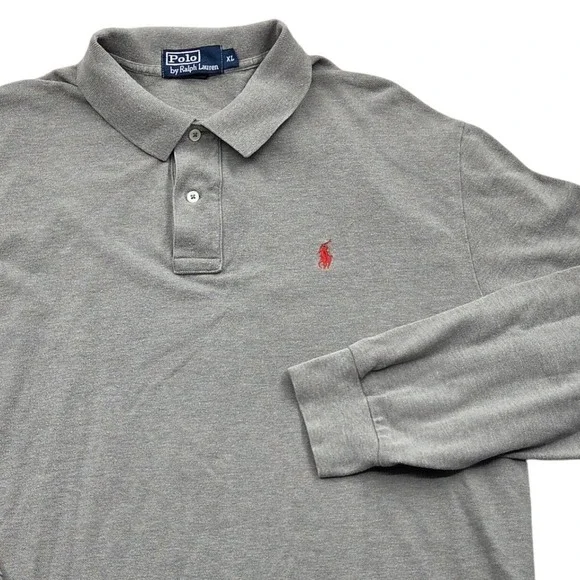 Polo Ralph Lauren Long Sleeve Cotton‎ Polo Shirt Pony Logo Green Mens XL