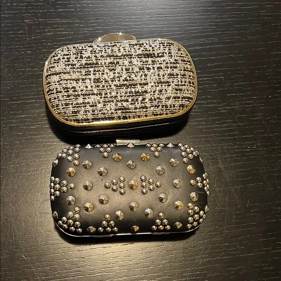 Express Stylish Black and Gold Clutch set of 2