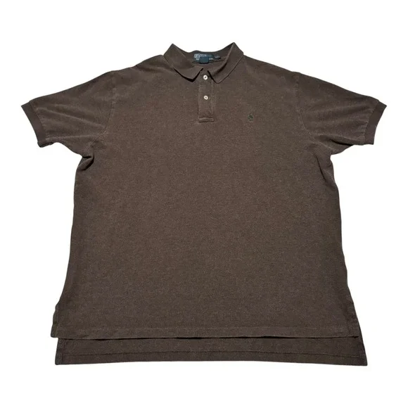 Polo by Ralph Lauren Embroidered Green Logo Brown Polo‎ Shirt Men's 2XL