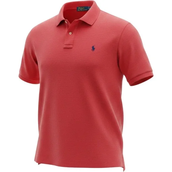Polo Ralph Lauren Mens 2X Red Short Sleeve Pique Cotton Pony Logo Polo Shirt1072