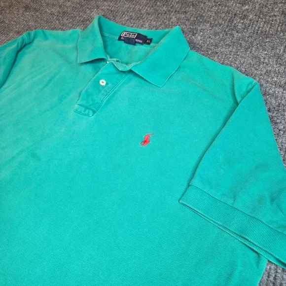 Polo Ralph Lauren Green‎ Short Sleeve Polo Shirt Mens XL Classic Fit