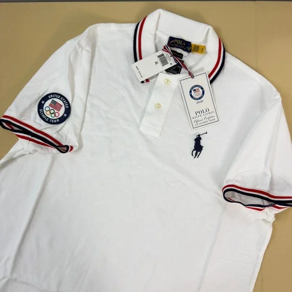 Polo Ralph Lauren 2020 US Olympic Team Polo White XL‎ NWT Made in USA Big Pony