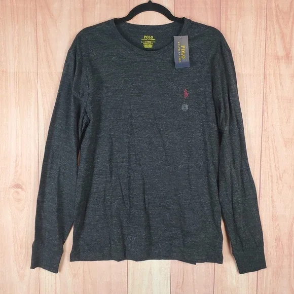Polo Ralph Lauren T-Shirt Mens Sz M Cotton Long Sleeve Pullover Crew