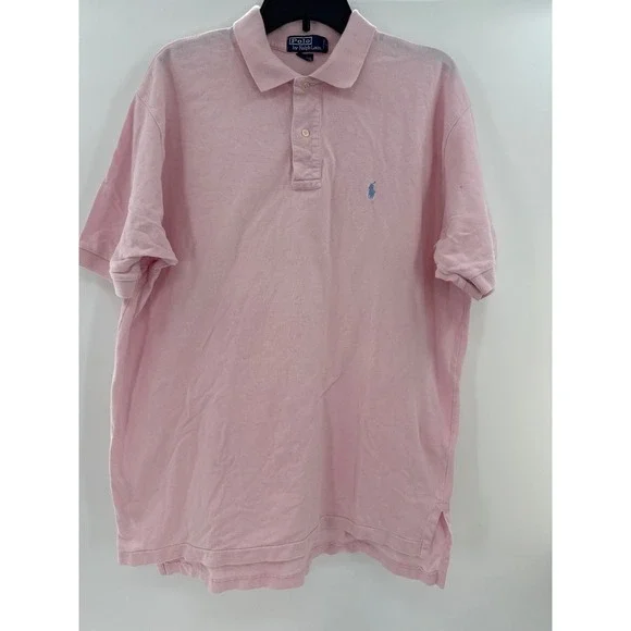 Mens‎ Polo Ralph Lauren Pink Short Sleeve Classic Fit Polo Shirt Size  XL