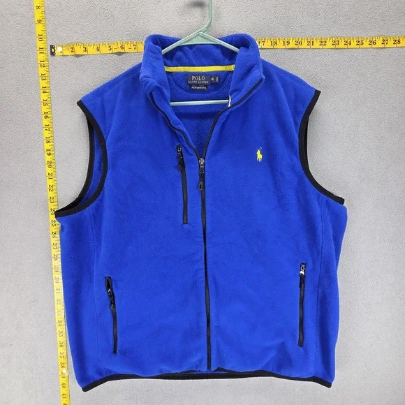 Polo Ralph Lauren Vest Mens XL Blue Fleece Full Zip Performance Outdoor
