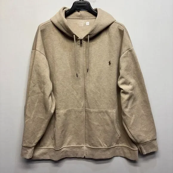 Polo Ralph Lauren Men Full Zip Hoodie Size 5XB 5X Big Beige D118 -3