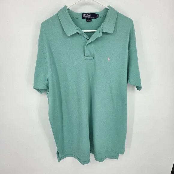 Polo Ralph Lauren Men's Short Sleeve Cotton Polo Shirt Size XXL Teal Green