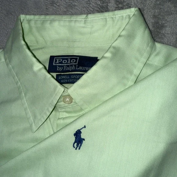 Vintage Polo Ralph Lauren Lowell Sport Mens Green Shirt M
