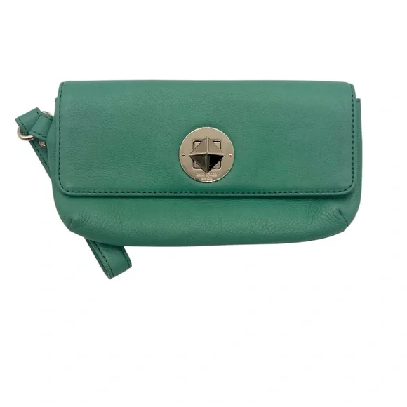 Kate Spade Green Leather‎ Wristlet Wallet Chrystie Street