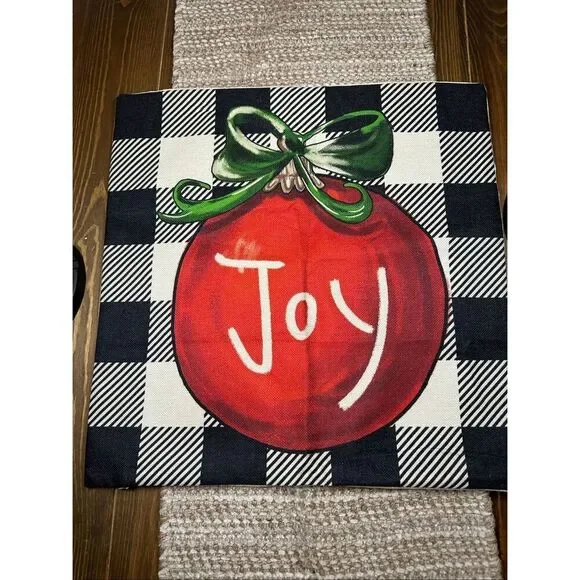 Christmas ornament throw pillow case cover 17 x 17 New